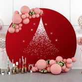 Lofaris Red Starlight Glitter Circle Christmas Backdrop
